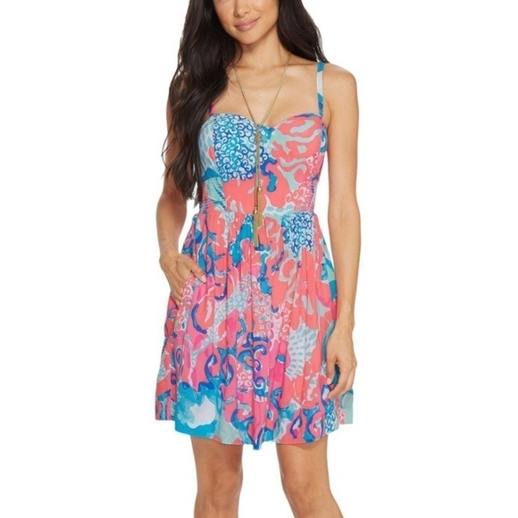 NWT Lilly Pulitzer Christine Dress Coral Reef Sz 0 - Picture 1 of 10